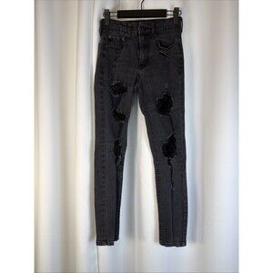 Aeropostale Aero High Rise Jegging Jeans Women's Sz  2 Reg Gray Distressed